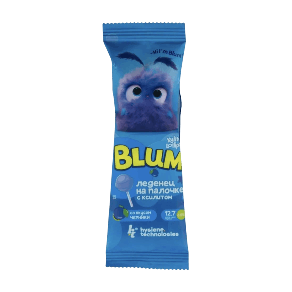 PESITRO HT PRO BLUM XYLITOL LOLLIPOP ЛЕДЕНЕЦ С КСИЛИТОЛОМ СО ВКУСОМ ЧЕРНИКИ